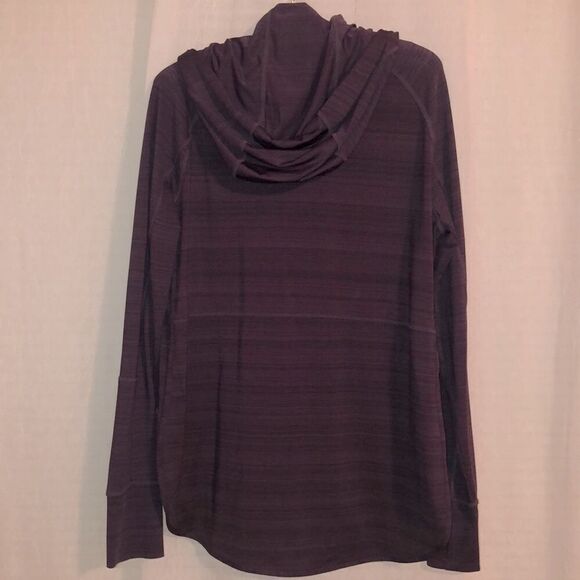 ATHLETA M Purple Heathered Full Zip Athletic Hooded Jacket with Pockets - Picture 2 of 13